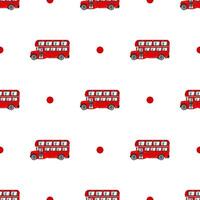 A red bus pattern with polka dots vector