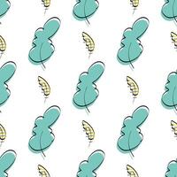 Seamless pattern, background, print texture with leaves, forest herbs, plants. Delicate, elegant textile fabric, wrapping paper mockup. Vector illustration.