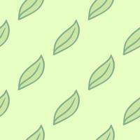 Geometric seamless pattern with leaves elements print. Nature background. Botany artwork. vector