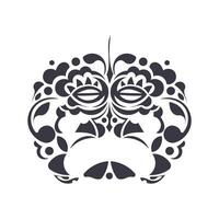 Vector Ornate Monkey Head. Patterned Tribal Monochrome Design.