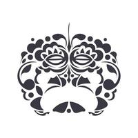 Vector Ornate Monkey Head. Patterned Tribal Monochrome Design.