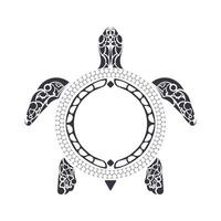Tribal Polynesian turtle pattern. Maori and Polynesian culture pattern. Isolated. Vector