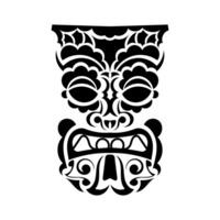 Mask of ancient tribes of tribes. Pattern Face in Polynesian or Maori style. Good for prints, tattoos, and t-shirts. Isolated. Vector illustration.