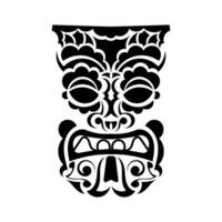 Mask of ancient tribes of tribes. Pattern Face in Polynesian or Maori style. Good for prints, tattoos, and t-shirts. Isolated. Vector illustration.