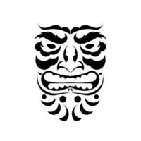 Polynesian Maori face tattoo vector pattern, Hawaiian man or woman tribal design.