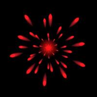 A red firework on a black background vector