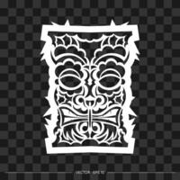 Polynesia mask from patterns. The contour of the face or mask of a warrior. Polynesian, Hawaiian or Maori patterns. For T-shirts, prints and tattoos. Vector illustration.