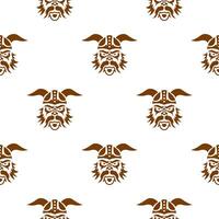 Seamless pattern with viking head pattern. Good for backgrounds, textiles, brown paper, and postcards. Vector illustration.