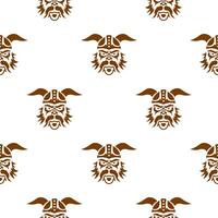 Seamless pattern with viking head pattern. Good for backgrounds, textiles, brown paper, and postcards. Vector illustration.