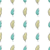 Seamless pattern with green leaf. Delicate and elegant textile, wrapping paper mockup. Hand-drawn style. Vector illustration.