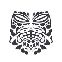 patrón de máscara de la cultura maorí y polinesia. estilo de tatuaje polinesio tribal de cara. hecho a mano. vector