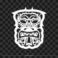 Demon face pattern. Demon face or mask outline. For T-shirts and prints. Vector illustration.