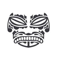 Face Tribal Polynesian tattoo style. Mask Pattern of Maori and Polynesian culture. Handmade. Vector