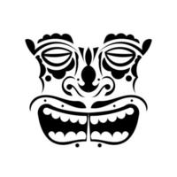 Maori mask tattoo. Polynesian style face. Hawaiian tribal patterns. Isolated. Vector