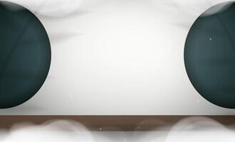 A white wall with two black circles on it vector