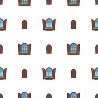 Seamless pattern with different windows. vector