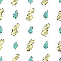 Seamless pattern with leaves. Drawn by hand. Good for books, backgrounds, wrapping paper, and textiles. Vector template.