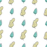 Seamless pattern with leaves. Drawn by hand. Good for books, backgrounds, wrapping paper, and textiles. Vector template.