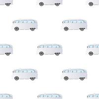 icono de autobús de patrones sin fisuras. autobús blanco. ilustración vectorial