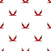 Chili peppers seamless pattern. Red hot peppers on a white background vector