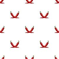 Chili peppers seamless pattern. Red hot peppers on a white background vector