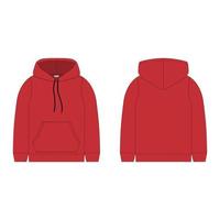 Children's hoodie in red color isolated on white background. vector
