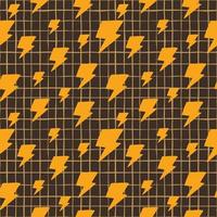 Thunder seamless pattern on stripes background. illustration vector