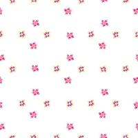 Pink plumeria flower seamless pattern isolated on white background. vector