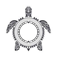 Tribal Polynesian turtle pattern. Maori and Polynesian culture pattern. vector