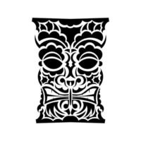 Tattoo mask in the Polynesian style. Maori face. Hawaiian tribal patterns. Isolated. Vector illustration.