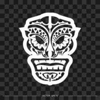 Demon face made of patterns. Demon face or mask outline. For T-shirts and prints. Vector illustration.