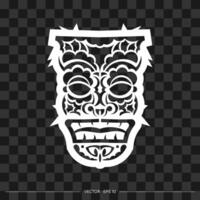 Polynesia mask from patterns. The contour of the face or mask of a warrior. Polynesian, Hawaiian or Maori patterns. For T-shirts, prints and tattoos. Vector