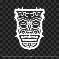 Polynesia mask from patterns. The contour of the face or mask of a warrior. Polynesian, Hawaiian or Maori patterns. For T-shirts, prints and tattoos. Vector