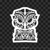 Demon face made of patterns. Demon face or mask outline. For T-shirts and prints. Vector