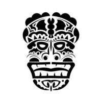 Totem is the face of the Hawaiian tribes. Face in Polynesian or Maori style. Good for prints and t-shirts. Isolated. Vector illustration.