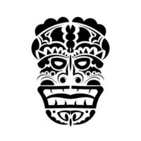 Totem is the face of the Hawaiian tribes. Face in Polynesian or Maori style. Good for prints and t-shirts. Isolated. Vector illustration.