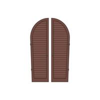 Wooden semicircular shutters for windows. Isolated. Vector. vector