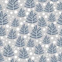 Scandinavian tree seamless pattern. Doodle forest background. vector