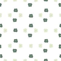 Geometric seamless pattern with organic doodle childish daisy print. White background. Simple style. vector