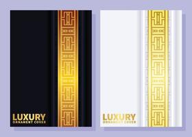 colección de portadas de libros de patrones de adornos de lujo vector