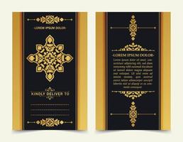 luxury gold emblem invitation card template vector