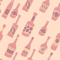 Seamless pattern background with bar bottles illustration vector