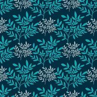 Seamless pattern with leaves silhouette. Tree branches wallpaper. Nature backdrop. Decorative twigs. vector