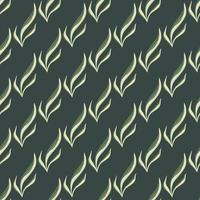 Seamless pattern seaweed on dark teal background. Marine flora templates for fabric. vector