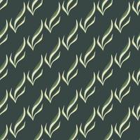 Seamless pattern seaweed on dark teal background. Marine flora templates for fabric. vector