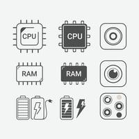 icon Smartphone specification symbol Set vector