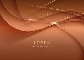 Abstract dark brown curve template luxury background with space for text. vector