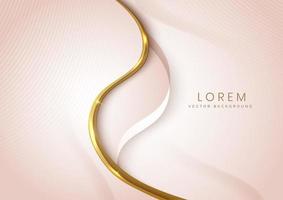 Abstract background soft brown luxury banner template wave layer with golden elegant lines wave. vector