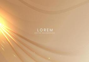 Abstract background soft brown luxury banner template wave layer with golden elegant lines wave. Luxury concept design. vector