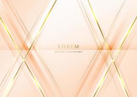 Luxury abstrct 3d template design with golden diagonal lines sparkle on white soft brown background vector